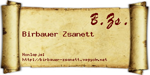 Birbauer Zsanett névjegykártya