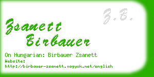 zsanett birbauer business card